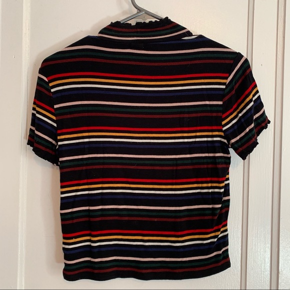 Striped mock neck tee - Picture 2 of 2